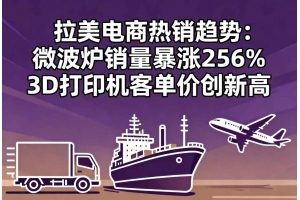 拉美電商熱銷(xiāo)趨勢(shì)：微波爐銷(xiāo)量暴漲256% 3D打印機(jī)客單價(jià)創(chuàng)新高