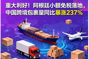 重大利好！阿根廷小額免稅落地，中國跨境包裹量同比暴漲237%